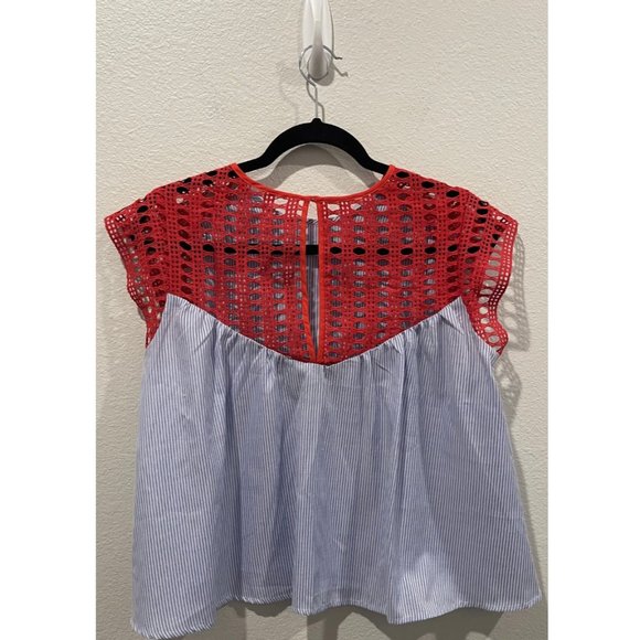 MAEVE Crochet and Poplin Blouse - Picture 4 of 5